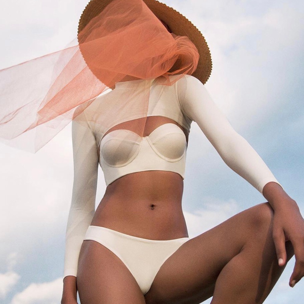 NEW Puntamar Maja bikini top Ivory Cup Small Colombia Luxury Resort Wear